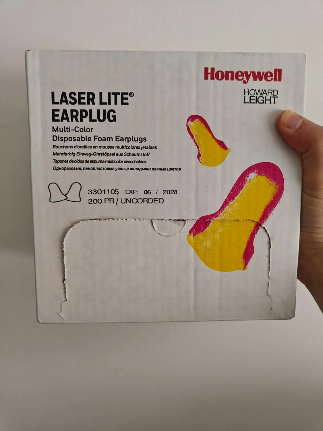 Howard Leight Laser Lite Tappi Auricolari Schiuma 200 Paia SNR 35dB
