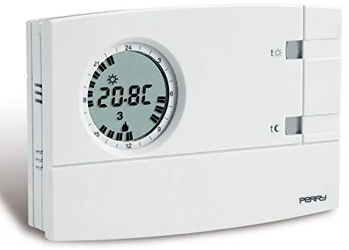 Perry 1CRCR308-G cronotermostato giornaliero bianco a pile display LCD