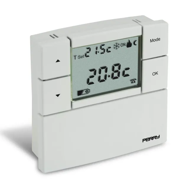 Perry Zefiro 1TP TE530B Termostato Bianco a Batterie