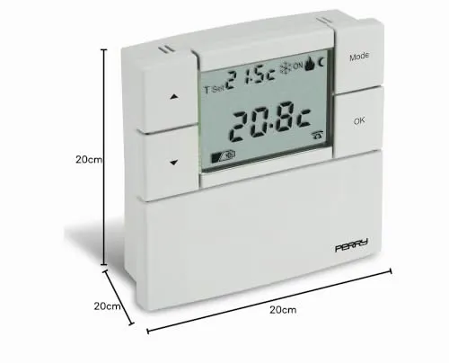 Perry Zefiro 1TP TE530B Termostato Bianco a Batterie
