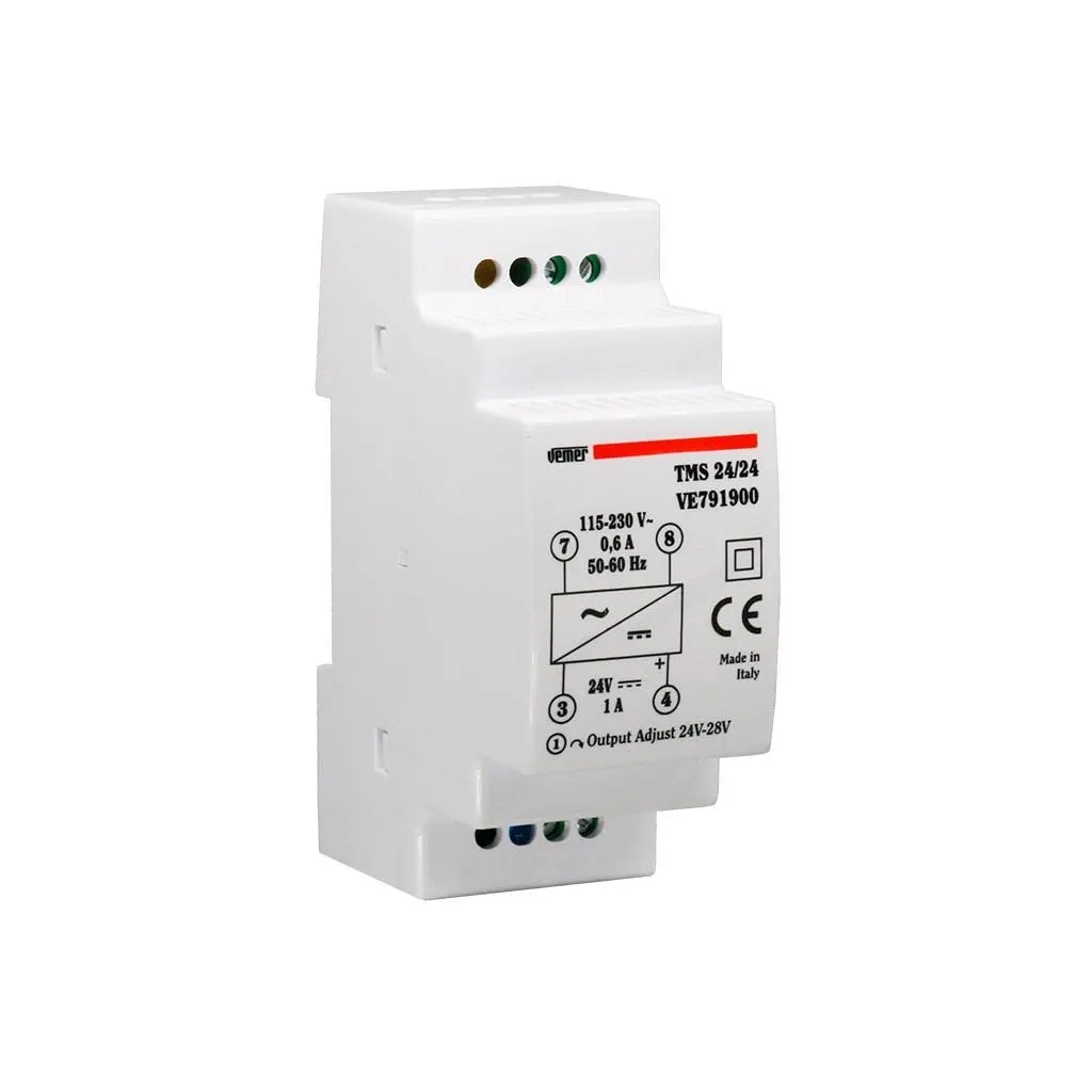 Vemer TMS 12/48 alimentatore 12V 48W barra DIN stabilizzato