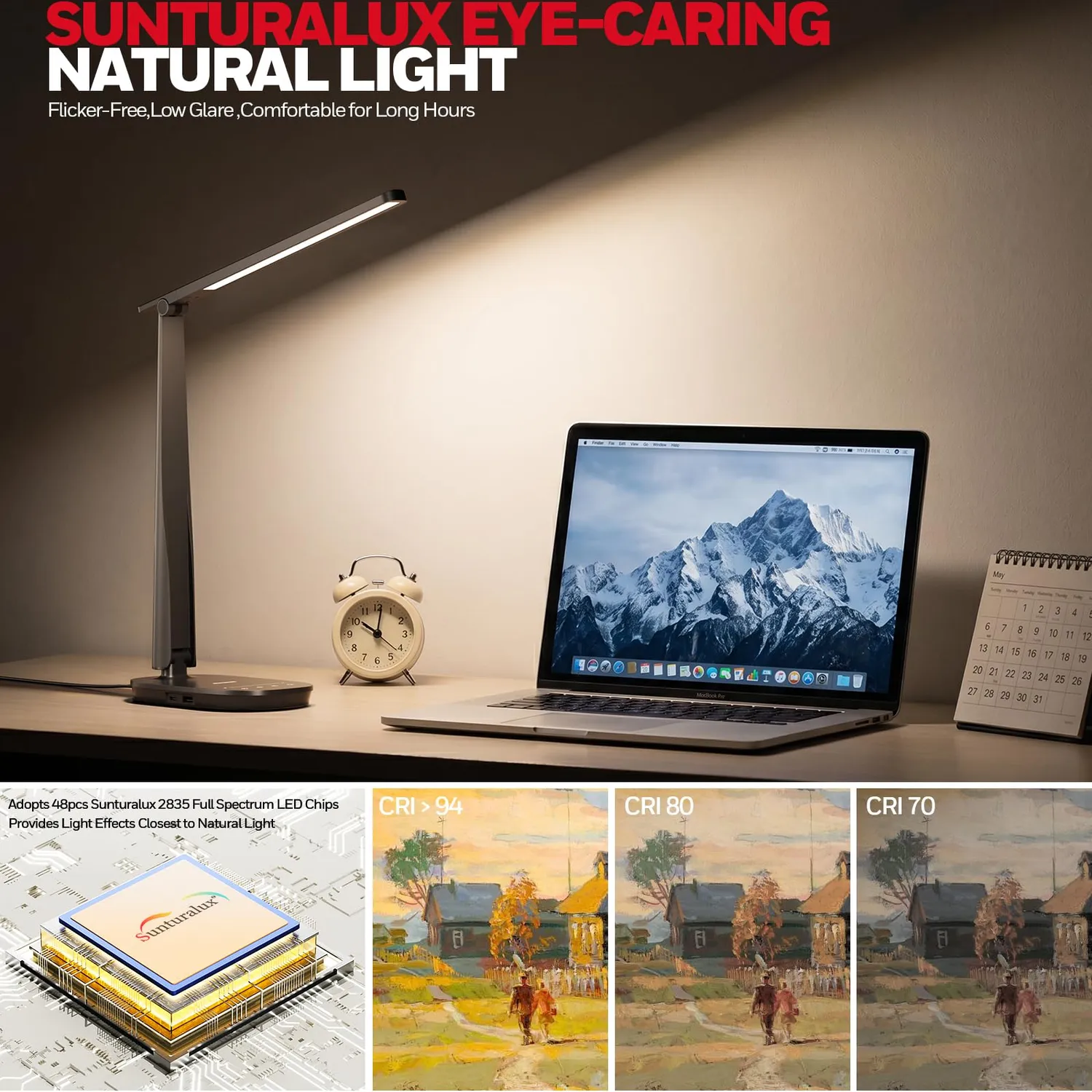 Honeywell lampada da scrivania LED nera USB dimmerabile spettro