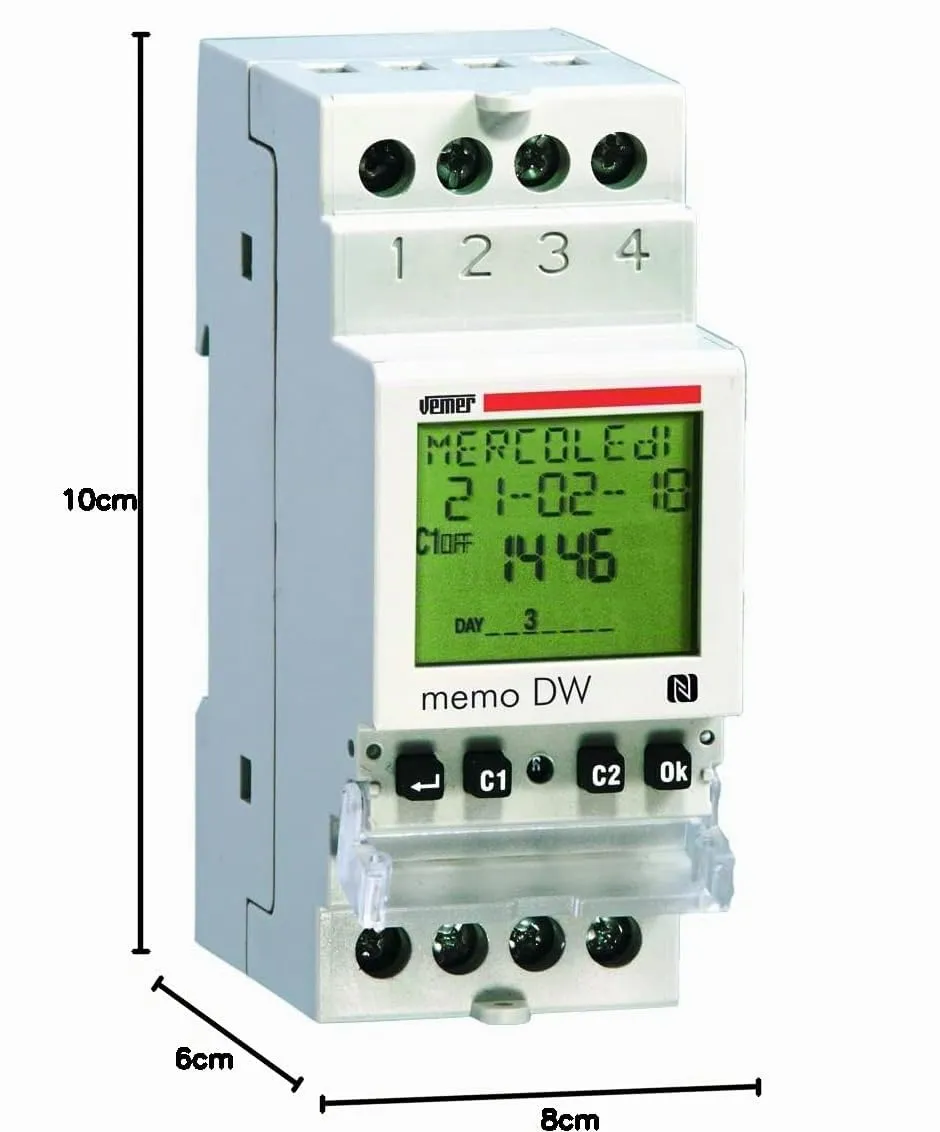Vemer Memo DW VE339800 interruttore orario digitale 1 rele