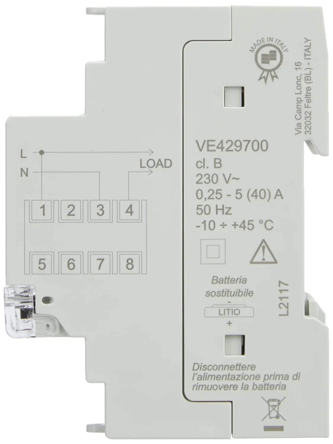 Vemer Energy-230 Multi VE429700 contatore energia monofase