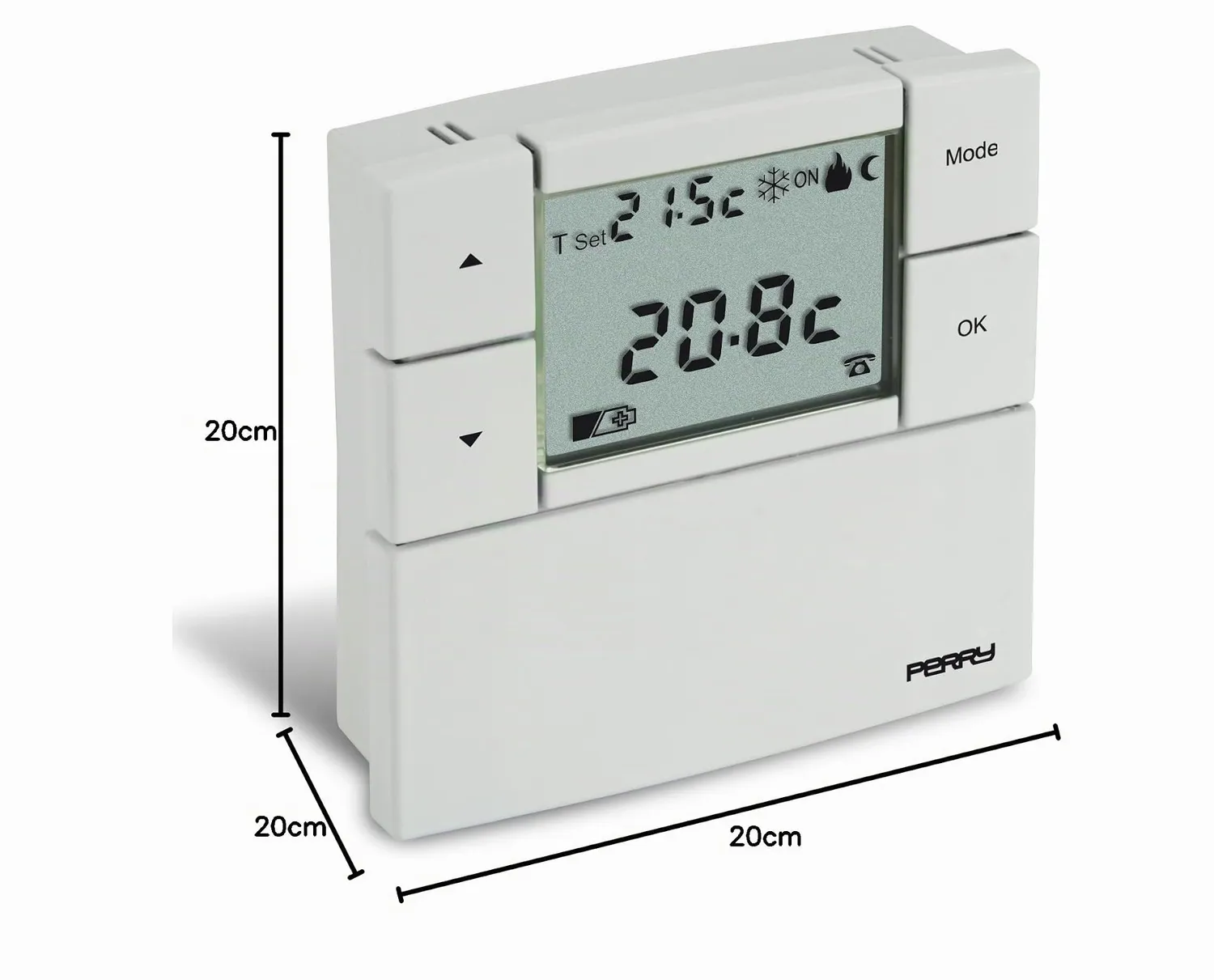 Perry Zefiro 1TP TE530B Termostato Bianco a Batterie