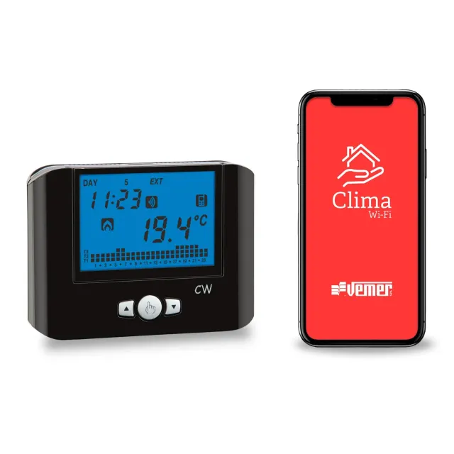 Vemer CW VE787200 Cronotermostato WiFi Nero 230V