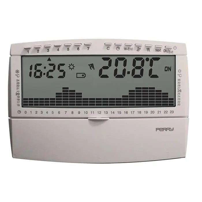 Perry Compact 1CRCR018BS cronotermostato settimanale Bianco