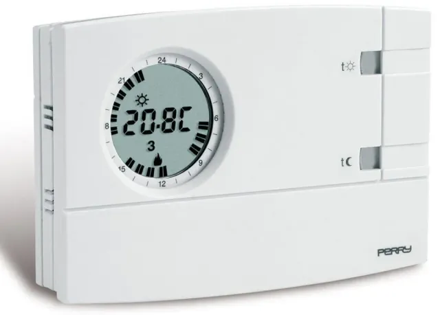Perry 1CRCR308-G cronotermostato giornaliero bianco a pile display LCD