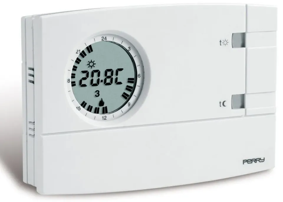 Perry 1CRCR308-G cronotermostato giornaliero bianco a pile display LCD