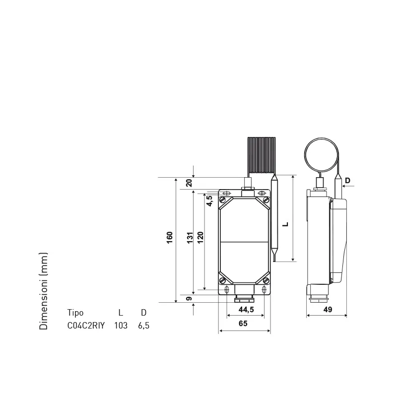 Fantini Cosmi C04 Y termostato capillare IP65 stagna