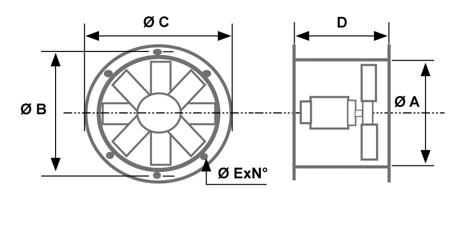 Fantini Cosmi AIL ventilatore elicoidale intubato industriale