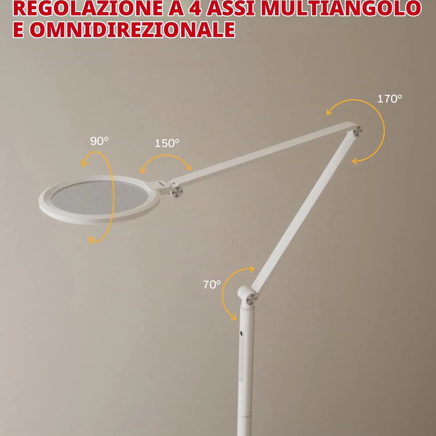 Honeywell F01 lampada da terra LED dimmerabile bianca