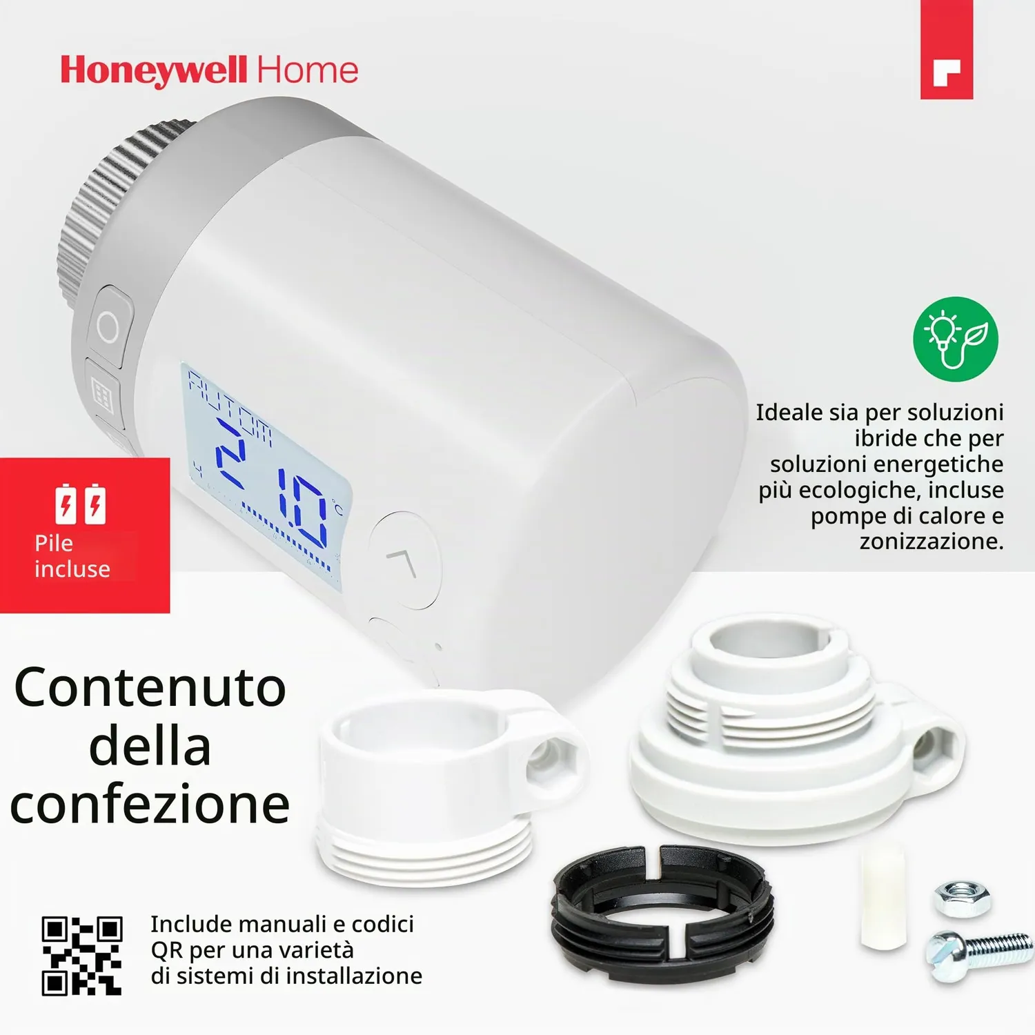 Honeywell Home HR35 ETRV valvola termostatica x2 programmabile