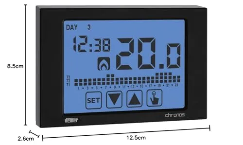 Vemer Chronos VE454500 cronotermostato nero 230V touch