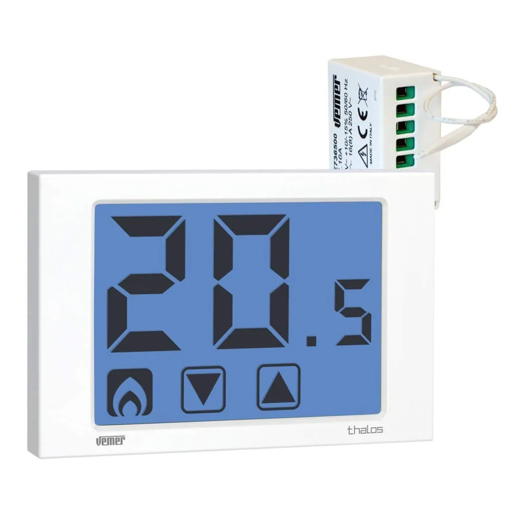Vemer Thalos RF VE483400 Termostato Wireless Nero + Attuatore