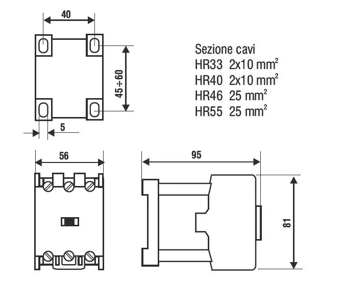 Fantini Cosmi HR contattore ausiliario HR33 HR55 trifase