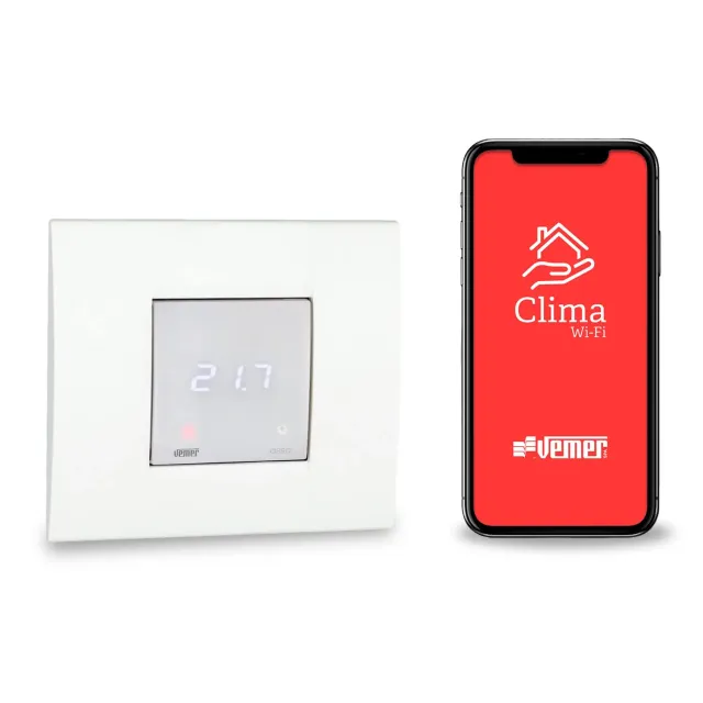 Vemer Asso VE780200 Cronotermostato WiFi Incasso Bianco 2 Moduli