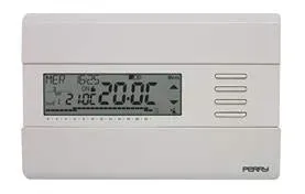 Perry 1CRCR311B cronotermostato a parete bianco a batterie digitale