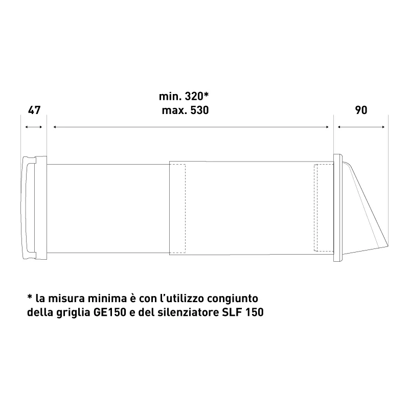 Fantini Cosmi GE150 Griglia Esterna Antivento Antipioggia Ø 150