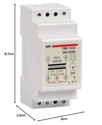 Vemer TMD 15/24 VN313300 trasformatore 24V 15VA DIN
