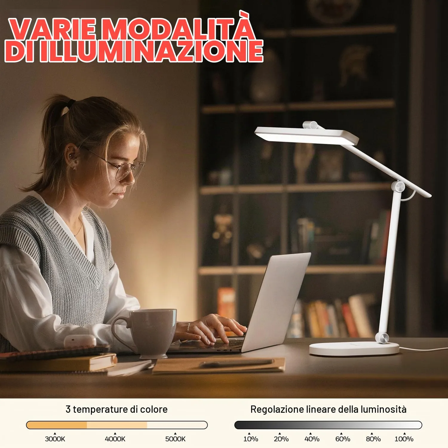 Honeywell HWT-H4 lampada scrivania LED bianca dimmerabile CRI97