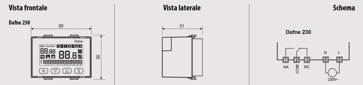 Vemer Dafne VE431300 cronotermostato incasso 230V settimanale
