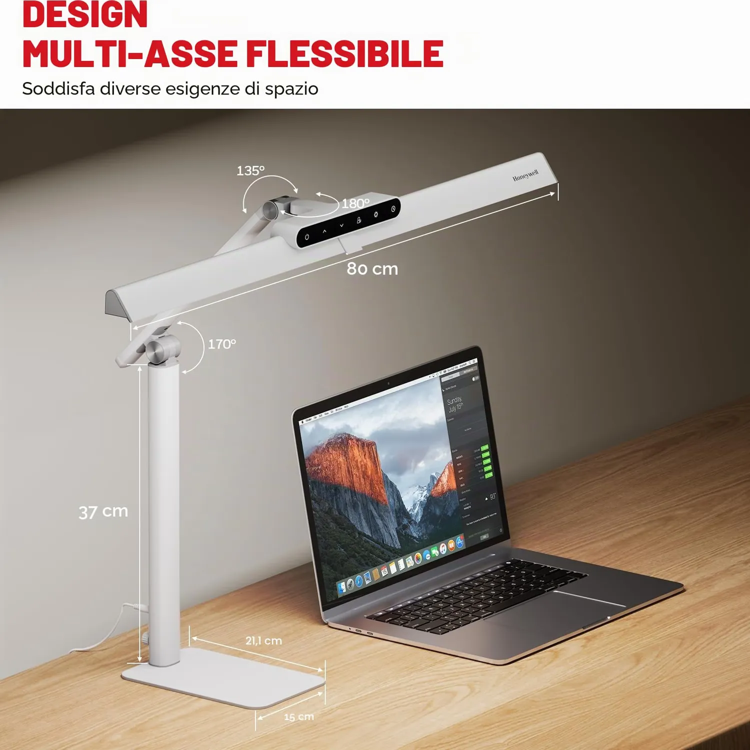 Honeywell HJ1WT lampada scrivania LED bianca 1200 lm