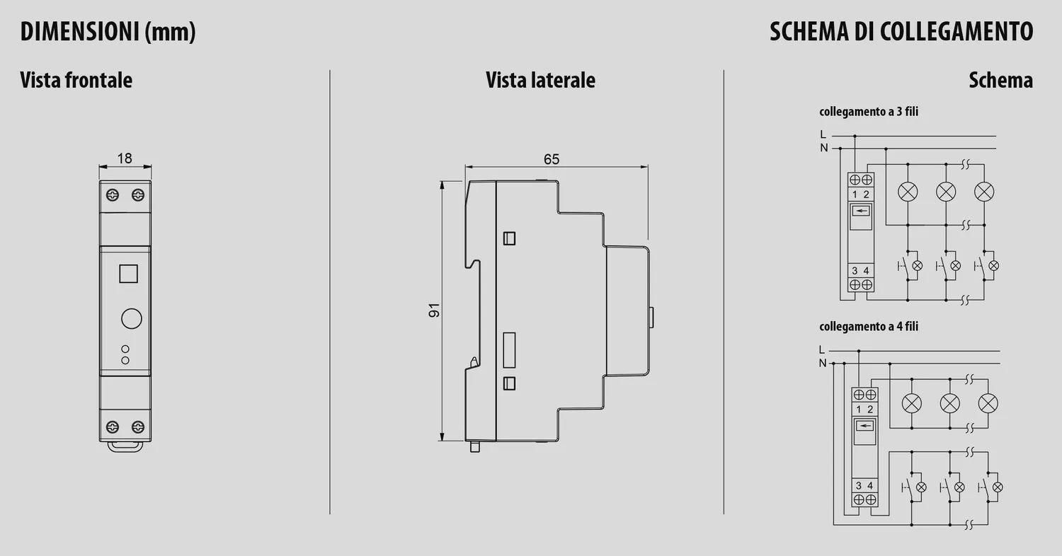 Vemer TE-300 VE766700 temporizzatore luci scale 16A multifunzione
