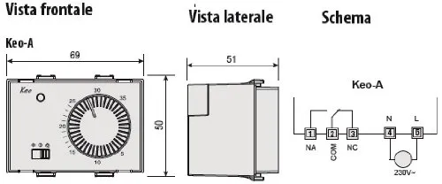Vemer Keo-A VN171500 Termostato da Incasso 230V a Manopola