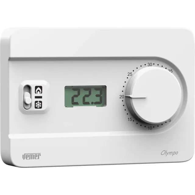 Vemer Olympo LCD VE757900 termostato 230V bianco manopola