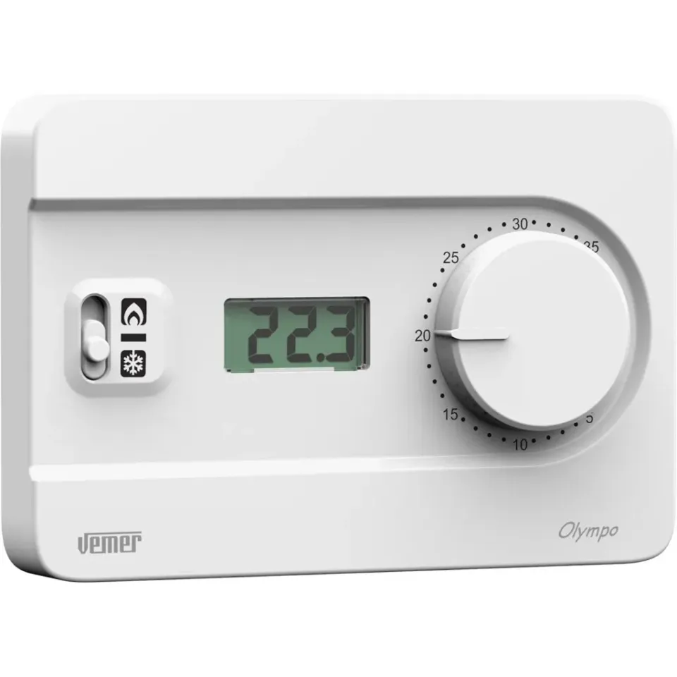 Vemer Olympo LCD VE757900 termostato 230V bianco manopola