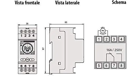 Vemer Simply-W VE513800 interruttore orario digitale settimanale 16A