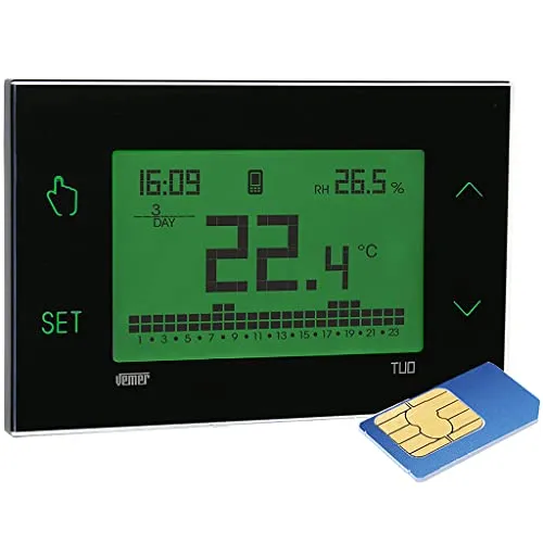 Vemer TUO GSM VE771900 Cronotermostato Nero con SIM