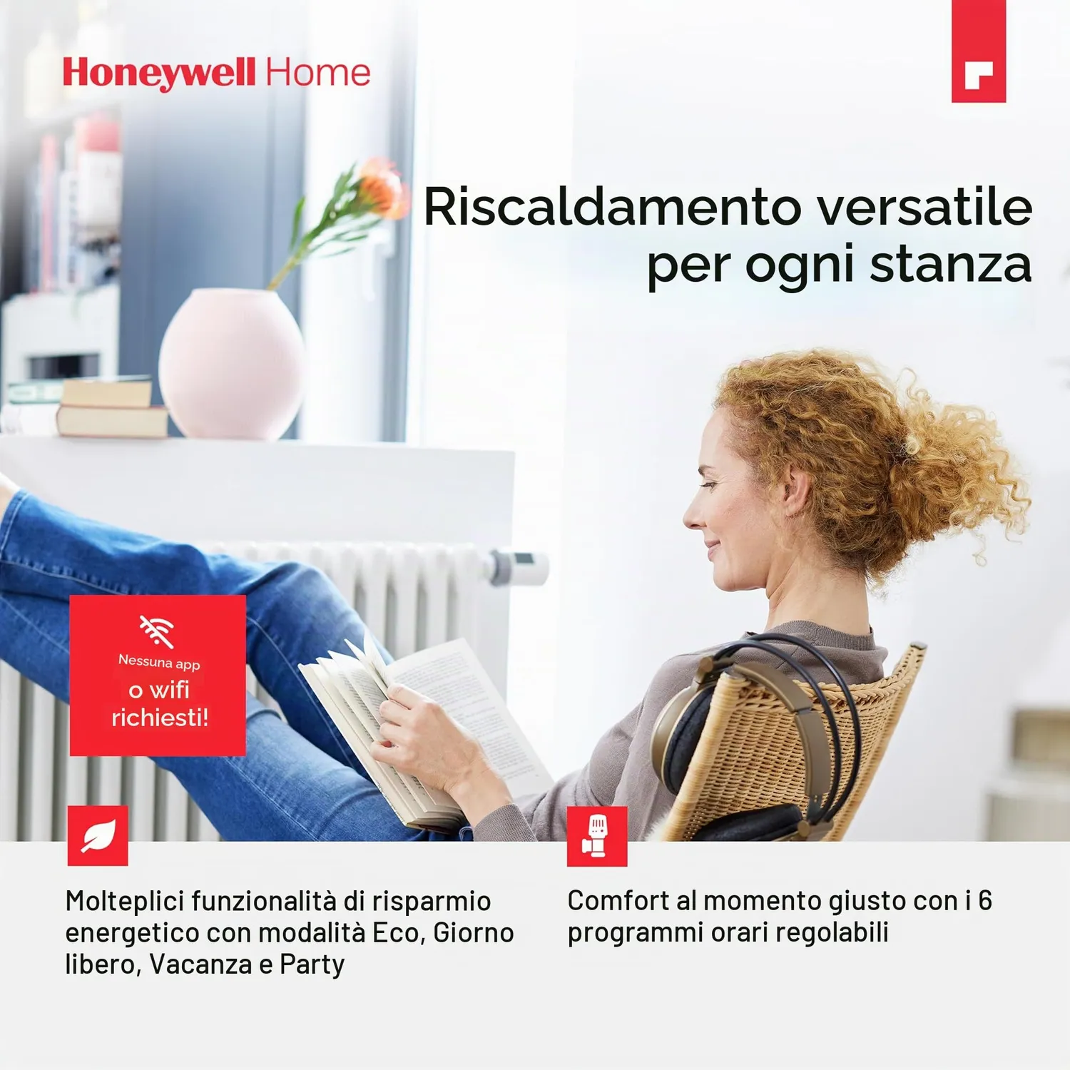 Honeywell Home HR35 ETRV valvola termostatica x2 programmabile