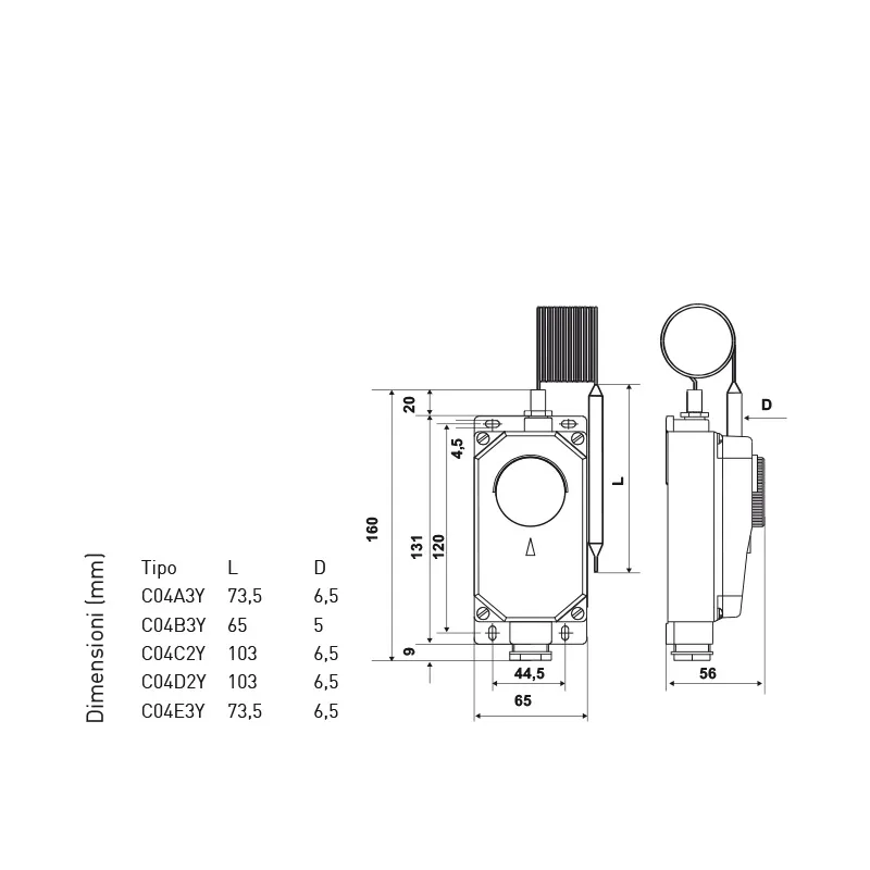 Fantini Cosmi C04 Y termostato capillare IP65 stagna