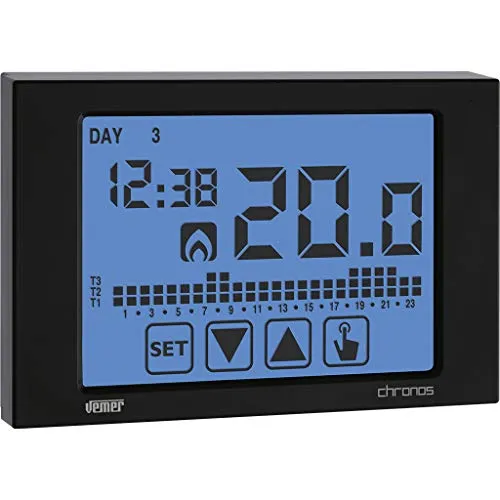 Vemer Chronos VE454500 cronotermostato nero 230V touch