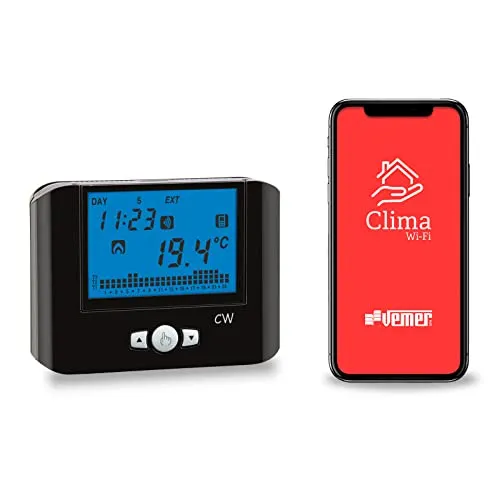 Vemer CW VE787200 Cronotermostato WiFi Nero 230V