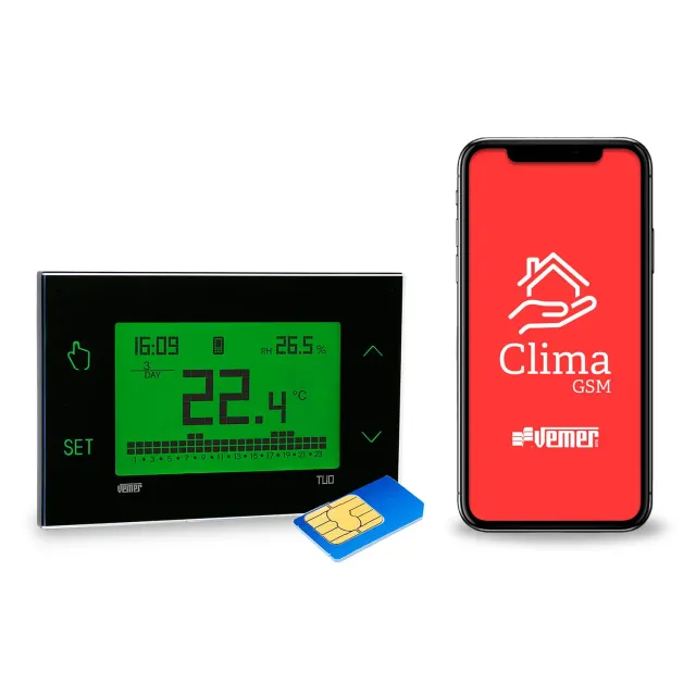 Vemer Tuo GSM VE771900 cronotermostato GSM nero antigelo