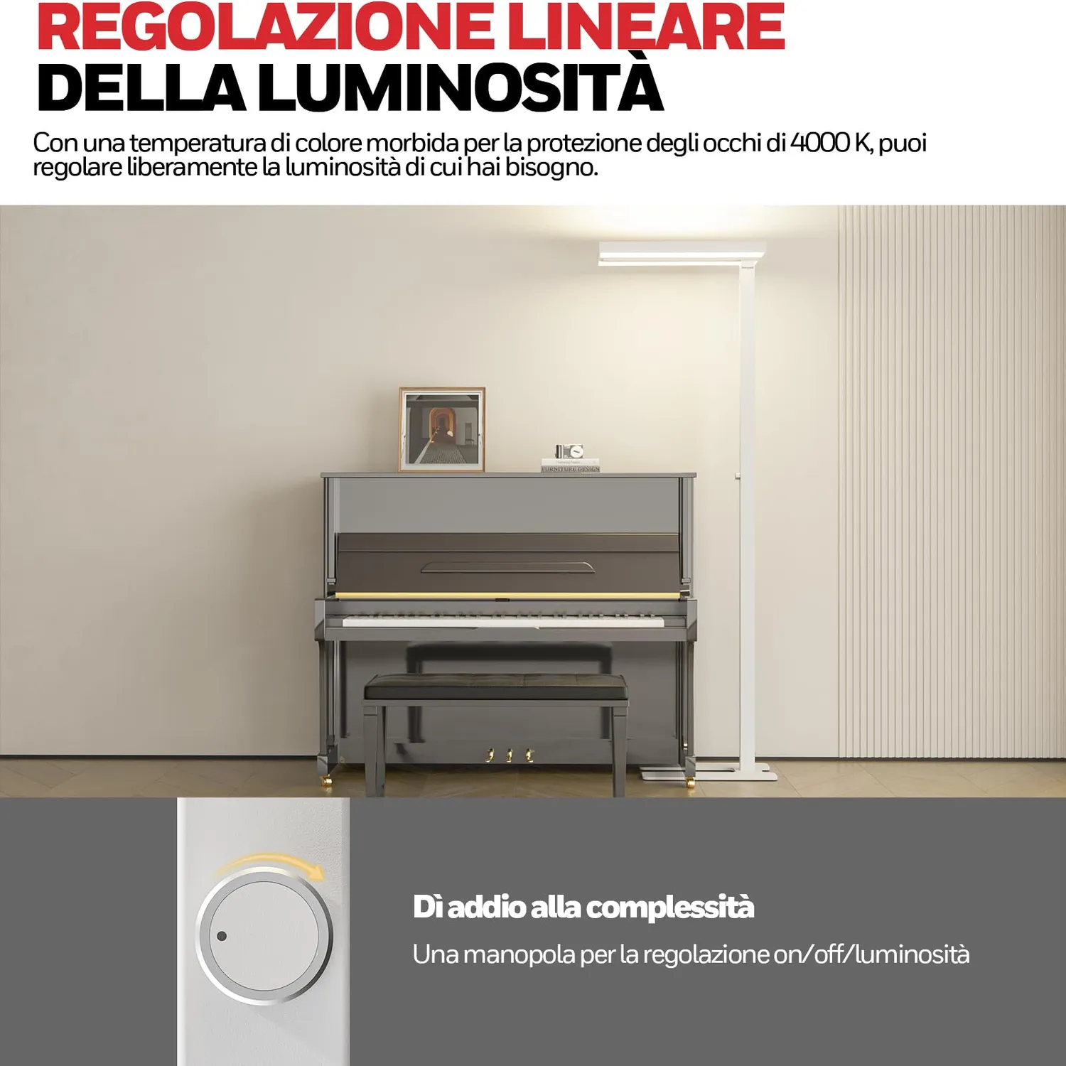 Honeywell Sunturalux piantana LED bianco 10400lm 100W