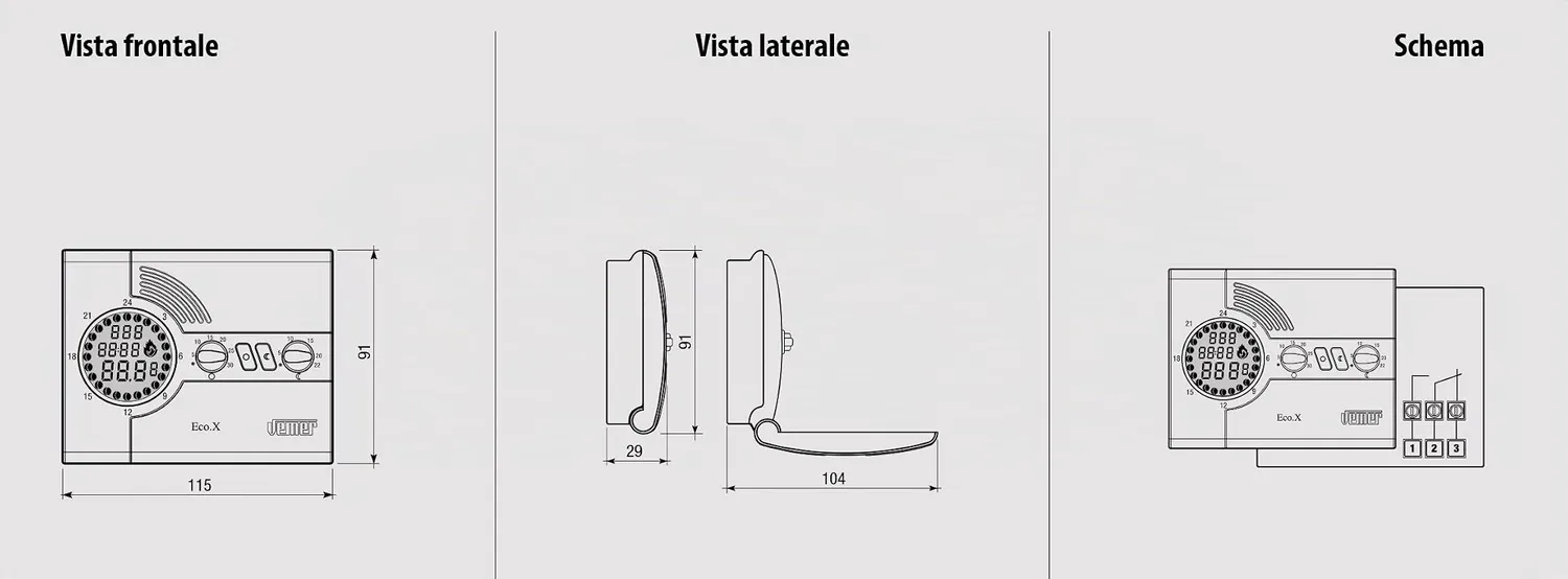 Vemer Eco.X-W VN160800 cronotermostato settimanale a batterie