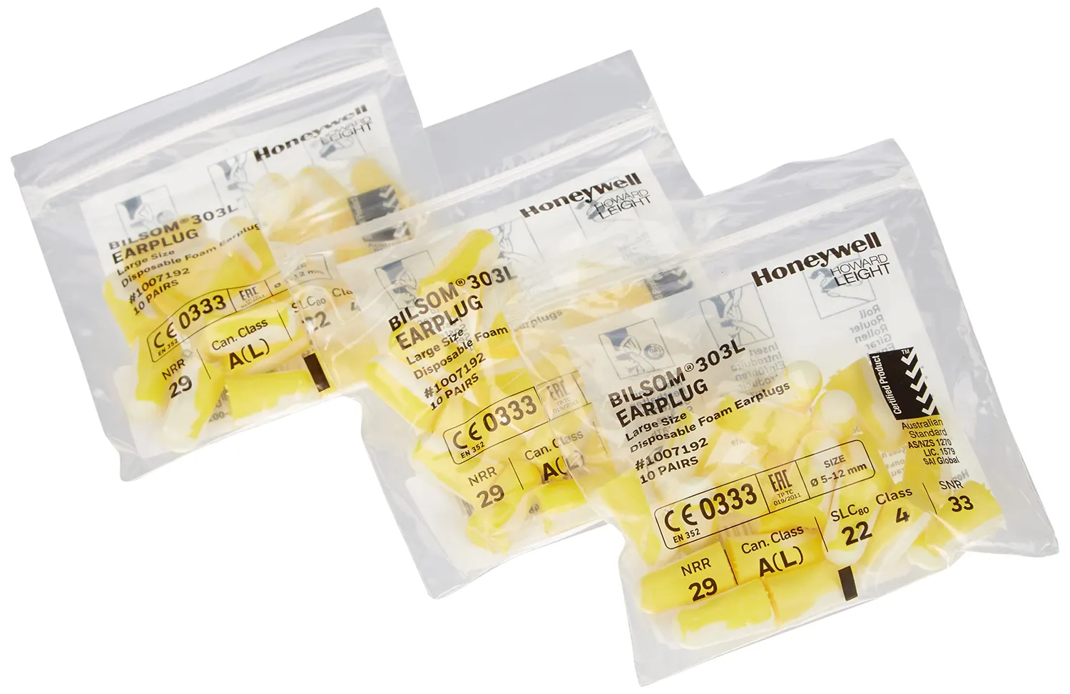 Howard Leight 303L-10 tappi orecchie 30 paia Giallo Bianco