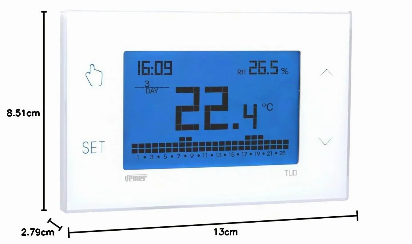 Vemer Tuo VE771600 cronotermostato touch bianco 230V