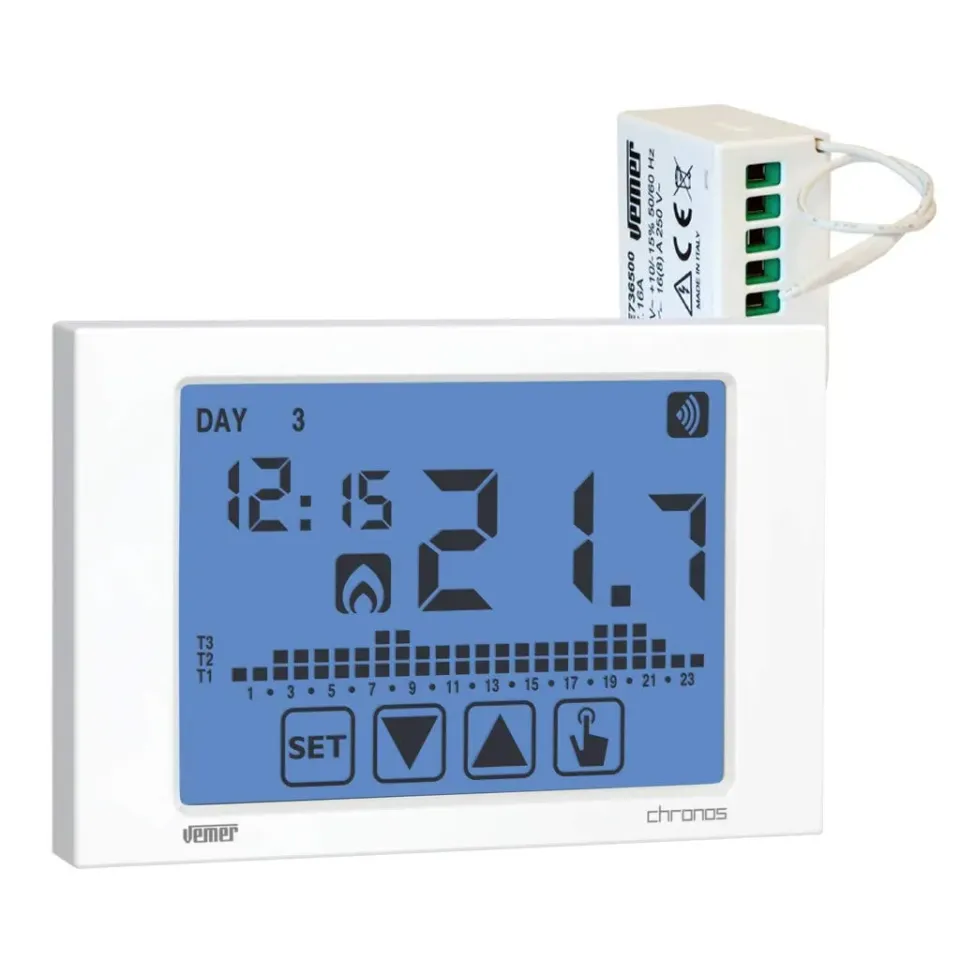 Vemer Chronos VE486700 cronotermostato wireless bianco RF