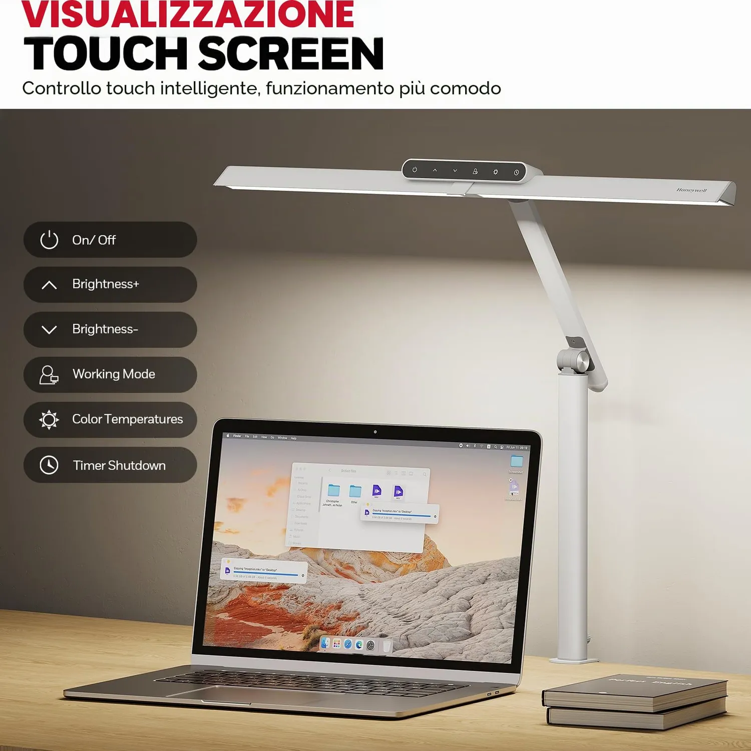 Honeywell Sunturalux HJ1 lampada a pinza LED Bianco 1200LM