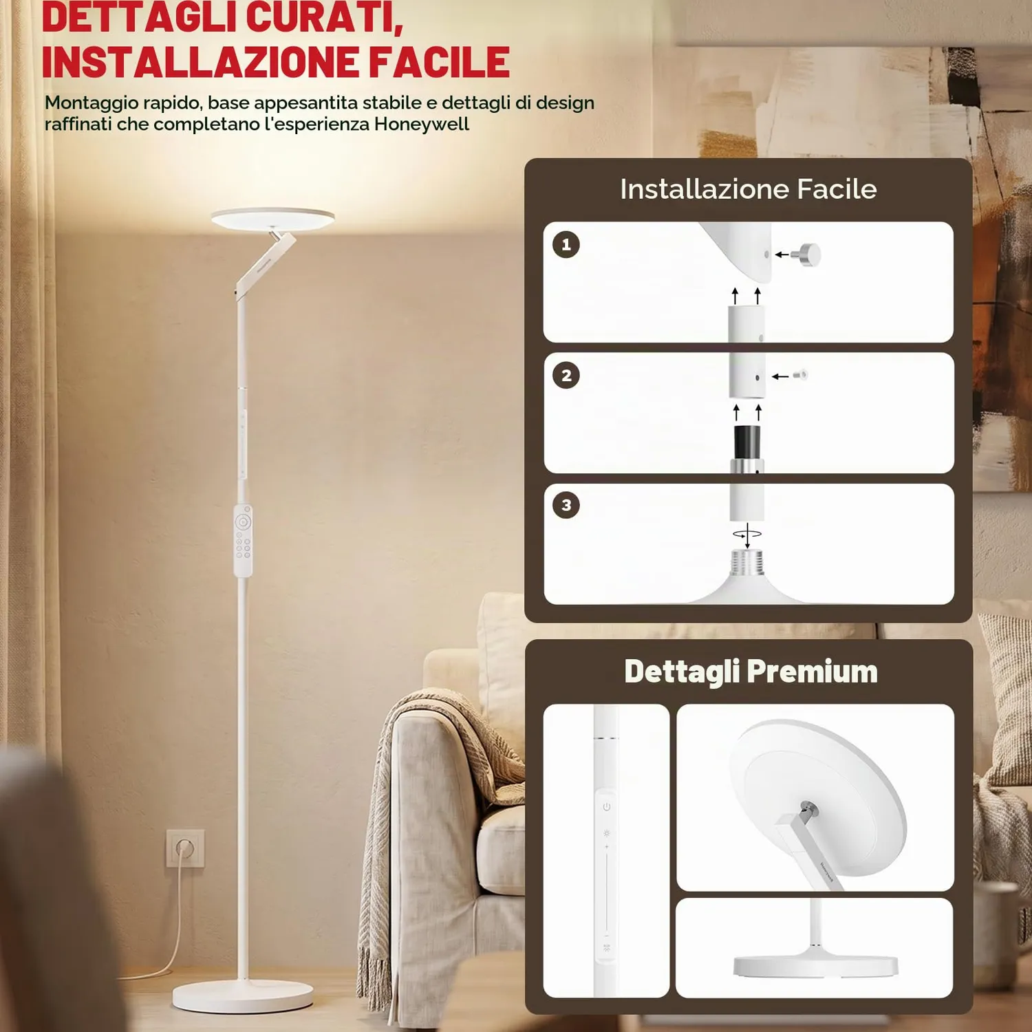 Honeywell Sunturalux F2 piantana LED 40W RGB telecomando