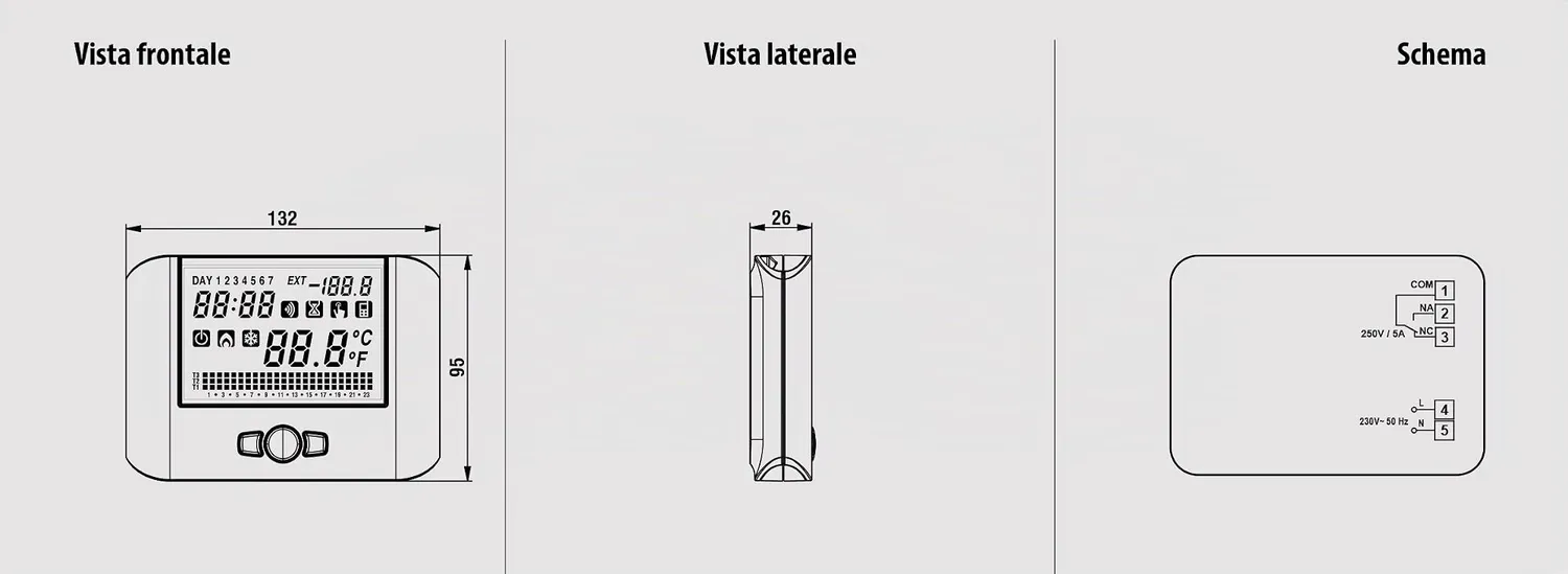 Vemer Mithos VE766800 cronotermostato digitale bianco 230V
