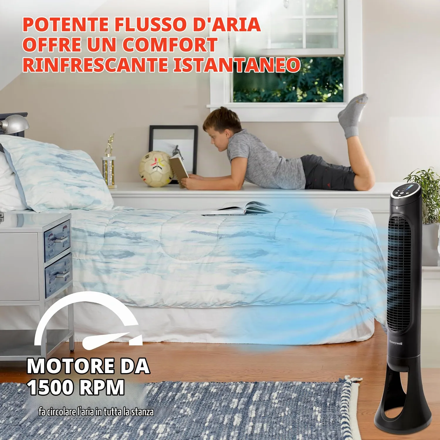 Honeywell QuietSet HYF290B ventilatore torre nero