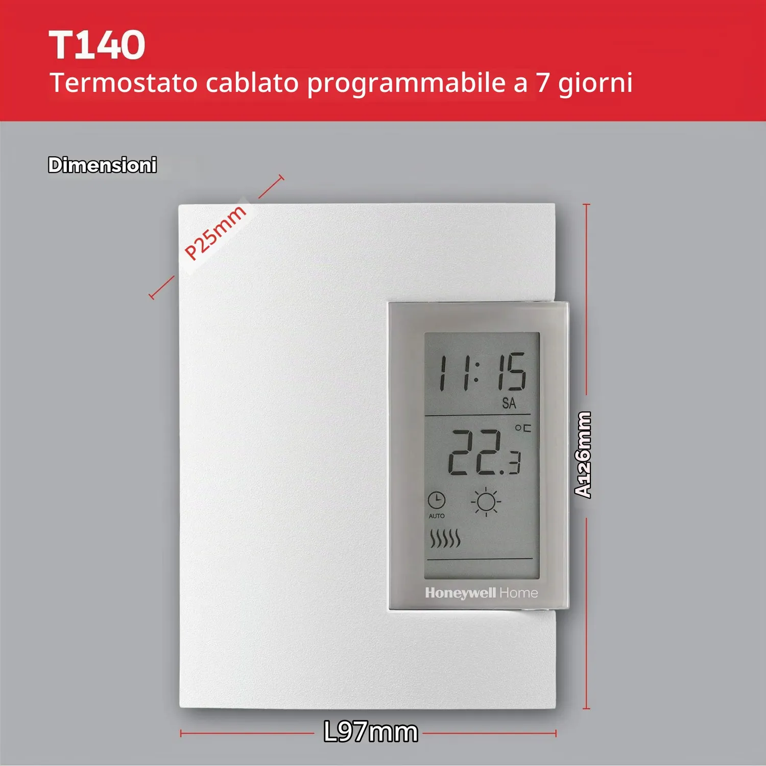 Honeywell T140 T140C110AEU Cronotermostato Settimanale Bianco