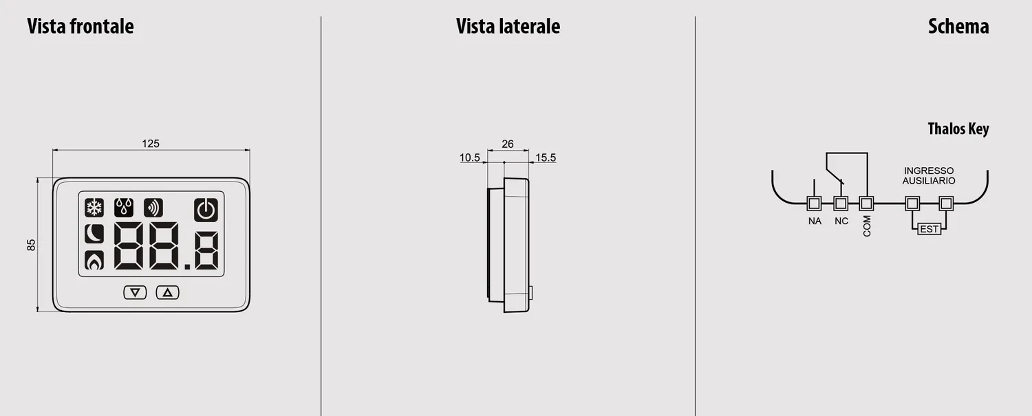 Vemer Thalos Key VE719100 termostato nero a batteria