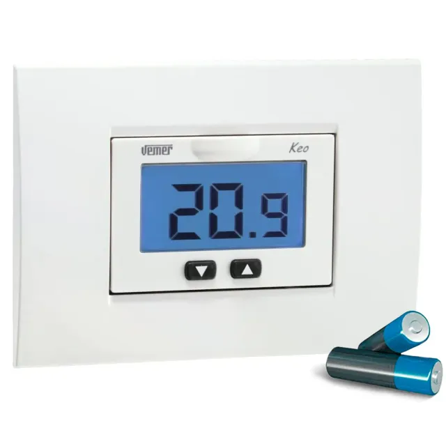 Vemer Keo-B VE267100 termostato incasso a batteria bianco